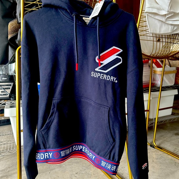 Superdry Navy Hoodie Size S Nwt - Picture 1 of 5